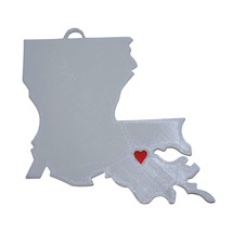 Louisiana State Baton Rouge Heart Ornament Christmas Decor USA PR244-LA - £3.85 GBP