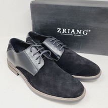 Zriang Mens Oxfords Sz 7.5 M Classic Black Shoes Dress Casual Cushioned ... - £22.81 GBP