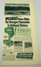 1951 Print Ad The Wizard &quot;10&quot; Outboard Motor Western Auto Stores - £9.24 GBP