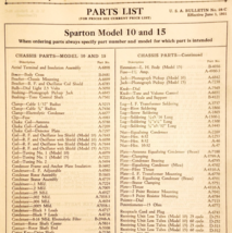 1931 Sparton Model 10 And 15 Parts List Short Wave Electronics Ephemera ... - $464.81 MXN