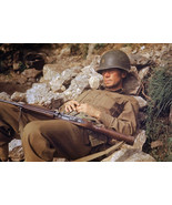 Photograph WW 2 Officer Getting a Nap Rare Colorized Photo - $11.88