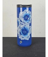 Starbucks Vacuum Insulated Tumbler Siren Blue Floral 16 fl oz Rare 2018 - $939.92 MXN