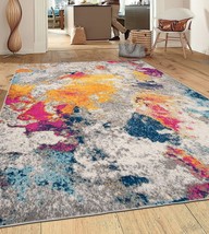 7&#39;10&quot; X 10&#39; Multi Rugshop Sky Collection Modern Abstract Area Rug. - £129.45 GBP