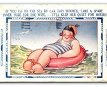 Bamforth Comic Large Woman Swimming Bring Spare Inner Tube DB Postcard U10 - $4.90