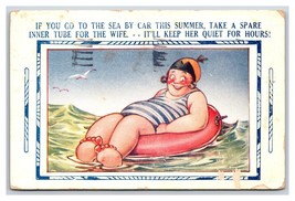 Bamforth Comic Large Woman Swimming Bring Spare Inner Tube DB Postcard U10 - £3.85 GBP