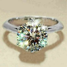 3.Ct Taglio Rotondo D/VVS1 Moissanite Fidanzamento Solitario Anello 14K Bianco - £79.07 GBP