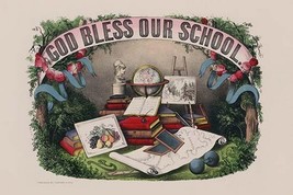 God Bless Our School by Currier &amp; Ives - Art Print - £17.29 GBP+
