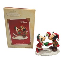 Hallmark Keepsake Ornament Mistletoe Time Disney Mickey &amp; Minnie Mouse 2003 - £11.96 GBP