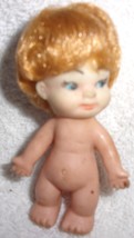 Vintage 3 ½” Miniature Vinyl Doll With Blonde Rooted Hair Made In Hong Kong - £3.18 GBP