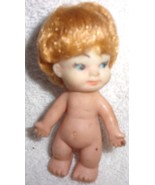 Vintage 3 ½” Miniature Vinyl Doll With Blonde Rooted Hair Made In Hong Kong - $5.47 CAD
