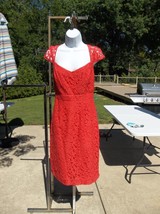 Nwt J.Crew Fab Red Coral Lace Dress - £55.63 GBP