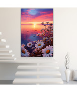 Lakeside flowers Canvas Painting Wall Art Posters Landscape Canvas Print... - £10.84 GBP+