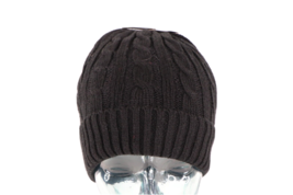 NOS Vtg Streetwear Blank Chunky Cable Knit Winter Beanie Hat Cap Black W... - $485.51 MXN
