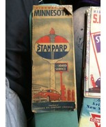 vintage Road Map transportation travel STANDARD GAS OIL 1940 Minnesota MN - €17,28 EUR