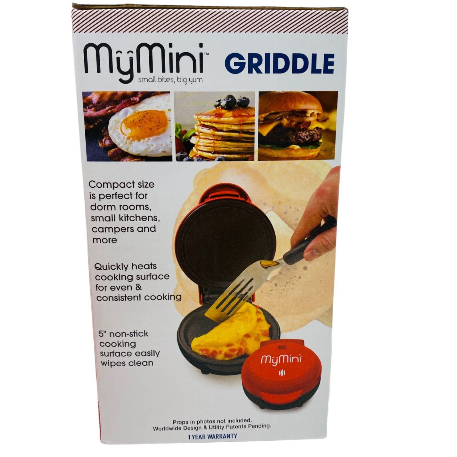 Nostalgia MyMini Deluxe Griddle Red Non Stick 5