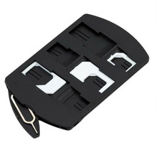 Sim Card Organizer Case with 6 slots, Eject Tool Pin and 3 Converters 6cm x10 cm - £7.87 GBP