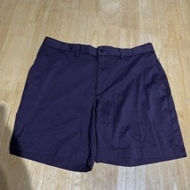 BANANA REPUBLIC Mens Luxe City  Short Size 33 Burgundy Comfort Flat Front - $17.29