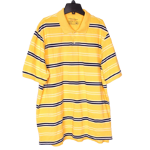 Saddlebred Yellow Short Sleeve 2 Button Striped Casual Golf Polo Shirt XL - £9.44 GBP