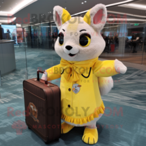 Lemon Yellow Flying Squirrel mascot costume character dressed with a Maxi Skirt  - £970.21 GBP