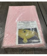Vintage Calais Pink Lace Tablecloth 67 X 90 Progress Polyester Cotton - $722.60 MXN
