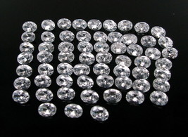 120.6Ct 61pc Wholesale Lot Clear White Cubic Zirconia Oval Faceted Gems - £21.82 GBP