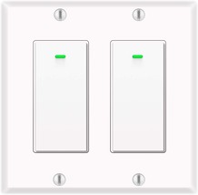 Alexa Light Switch, Double Smart Wifi Light Switches, Smart Switch 2 Gang - £35.11 GBP