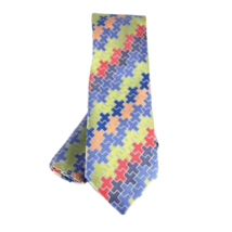 Barcelona Cravatte Men&#39;s Tie Hanky Lime Green Orange Red Cobalt Blue Silver 3&quot; - £15.02 GBP