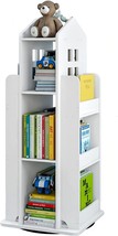 Mopam 360° Rotating House Bookshelf 3-Tier Floor Standing Revolving House - £86.32 GBP