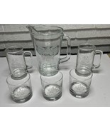 VTG Gold Wing GL1500 Motorcycle Large Glass Pitcher &amp; Mugs Tumblers 6pc ... - $922.63 MXN