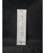1940s 1950s U.S. Boundary Line Embossed Metal Sign National Park Service - $69.99