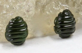 NATURAL GREENISH BLACK TOURMALINE CARVED LEAVES 2 PCS 6 CTS GEMSTONE FOR... - $812.54 MXN