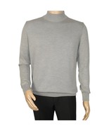 Men&#39;s Sweater Knit By BRANGO Turkey Mock Neck Cotton Blend 21050 Gray - $68.75 CAD