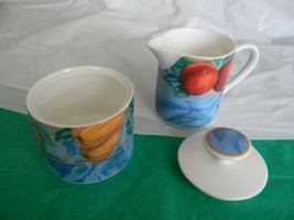 Casual &#39;Forbidden Fruit&#39; by Victoria &amp; Beale Sugar Bowl &amp; Creamer w/lid - £19.86 GBP