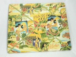 Tropical Hawaiian Art Tiki Bar Hanging Fabric Sign Bamboo Grill Aloha Dancer 21&quot; - £51.39 GBP