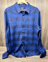 UNTUCKit Shirt Men XL Long Sleeve Blue Plaid Gruner Slim Fit Relaxed Fit Flannel - £18.14 GBP