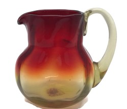 Amberina Art Glass Pitcher Hand Blown Metropolitan Museum Art Reproducti... - $41.87