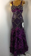 $249 Sherry Hunte Couture Stunning Beaded Floral Sweet 16, Evening Purpl... - $43.55