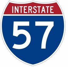 Interstate 57 Sticker Decal R911 Highway Sign  - $1.45+