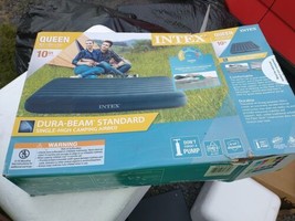 Intex Dura-Beam Queen 10 &quot; Standard Outdoor Mattress  Airbed NO PUMP INC... - £13.33 GBP