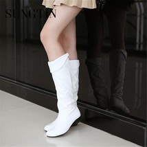 2019 PU Leather Knee High Boots Fashion  Autumn Winter - £35.55 GBP