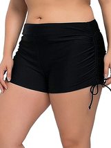 Angelique Womens Plus Size Black Side Cinch Swim Shorts Bottoms Trunks (as1, Alp - £25.18 GBP