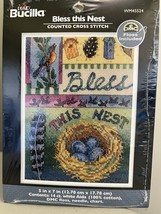 2010 Bucilla Cross Stitch Kit - BLESS THIS NEST 5x7&quot; Sealed Kit Birds Ho... - $10.75