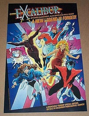 1987 Excalibur Promo Poster: Captain Britain,X-Men 17x11 Marvel Comics pin-up 1 - $25.20