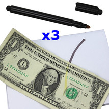 Counterfeit Check Money Detector (3 Pack) Pen Marker Fake Dollar Bill Currency - £10.38 GBP