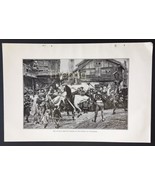 Engraving Print  Catholic Martyrs Derided In Streets Of Stockholm 1909 f... - $25.00