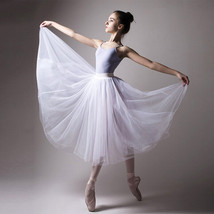 Elegant Long Ballet Tutu Net Skirt Ballet Dance Costume Expansion Ruffle Skirt - £22.62 GBP