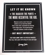 Authentic Jimmy Johns THE BAGGIER THE PANTS Sandwich Tin Sign 14&quot;h x 11&quot;... - £22.41 GBP