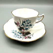  Teacup &amp; Saucer Royal Seagrave Bone China Set Floral Design Gold Trim Vintage - £21.95 GBP