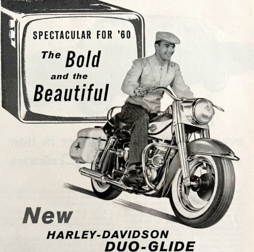 Primary image for Harley Davidson Duo Glide Advertisement 1960 Motorcycle Bold Beautiful LGBinHD2