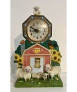 10” Mantle Pendulum Barn Clock With Sheep Flowers, Works Great! See Video - $51.49 CAD